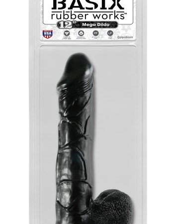 Basix Rubber Works 12 Inch Mega Dildo - Black