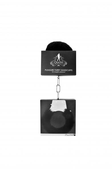 Pleasure Furry Handcuffs - Black