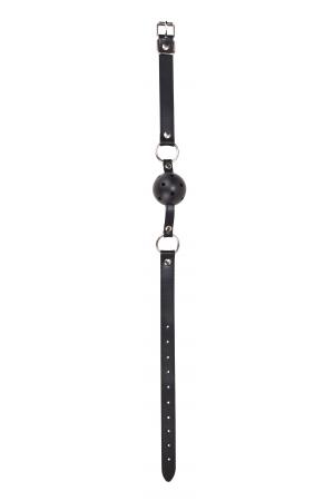 Ball Gag With Leather Straps - Black