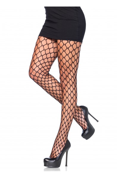 Sharp Edge Scale Net Pantyhose - One Size