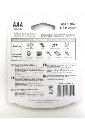 Mustang Batteries AAA 4 Pack - Super Heavy Duty