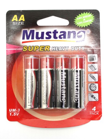 Mustang Batteries AA 4 Pack - Super Heavy Duty