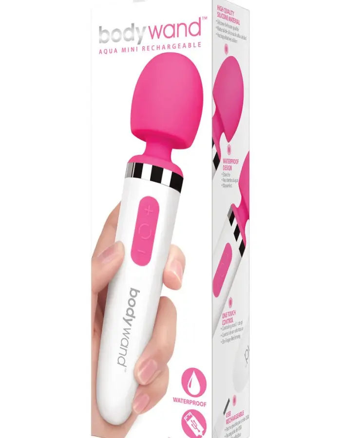 Bodywand Aqua Mini Silicone Rechargeable Massager - Pink