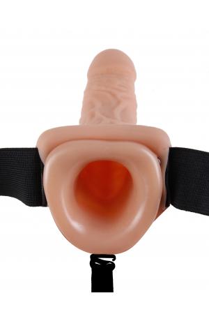 Fetish Fantasy Series 11-Inch Vibrating  Hollow Strap-on - Flesh