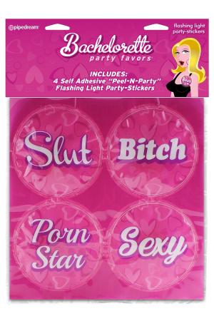 Bachelorette Party Favors Flashing Light Party  Stickers