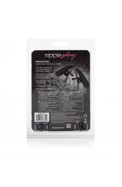 Nipple Play Nipplettes Vibrating Nipple  Clamps - Black