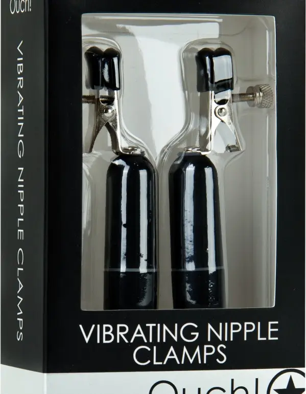 Vibrating Nipple Clamps - Black