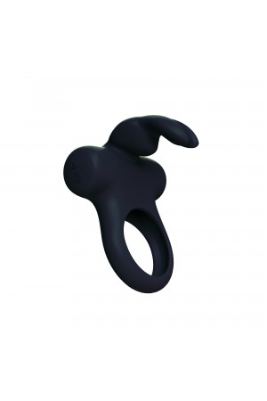 Ohhh Bunny Frisky Bunny Vibrating Ring - Black Pearl