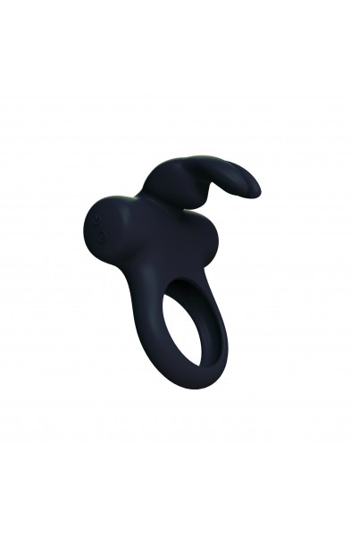 Ohhh Bunny Frisky Bunny Vibrating Ring - Black Pearl