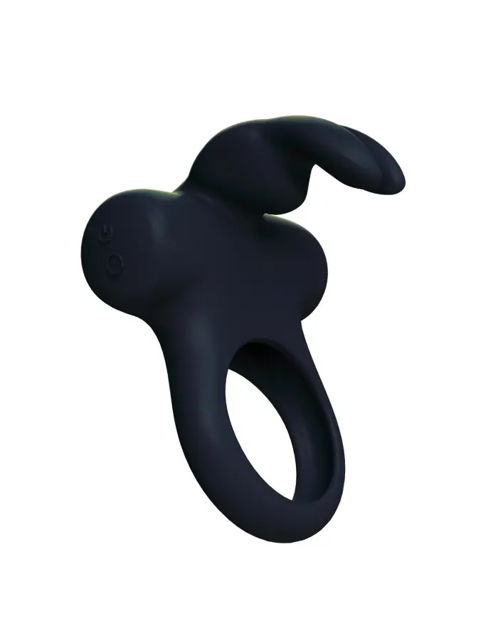 Frisky Bunny Vibrating Ring Black Pearl