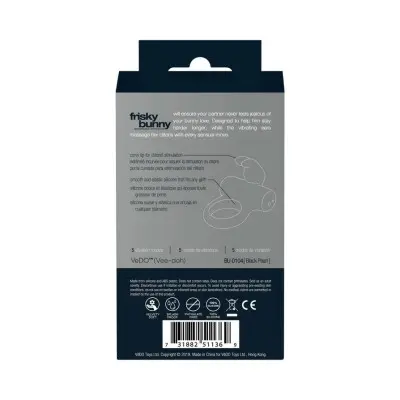 Frisky Bunny Vibrating Ring Black Pearl