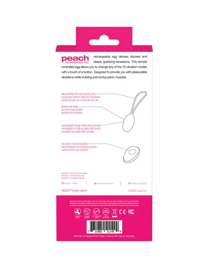 Peach Vibrating Egg - Foxy Pink