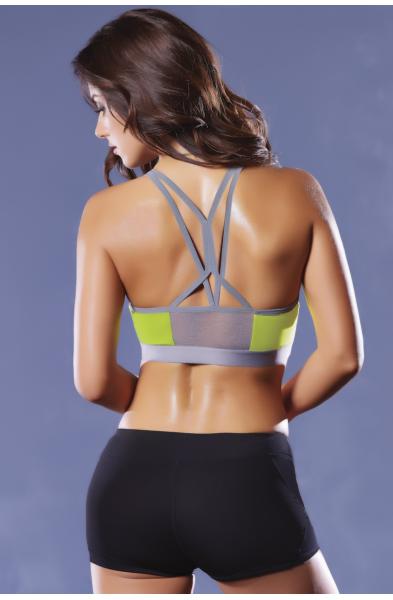 Strike Sports Bra - Large - Lime/grey