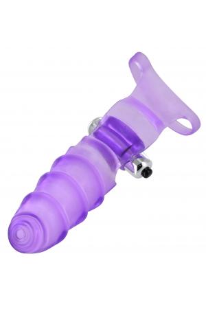 Double Finger Banger Vibrating G-Spot Glove - Purple