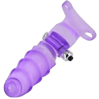 Double Finger Banger Vibrating G-Spot Glove - Purple