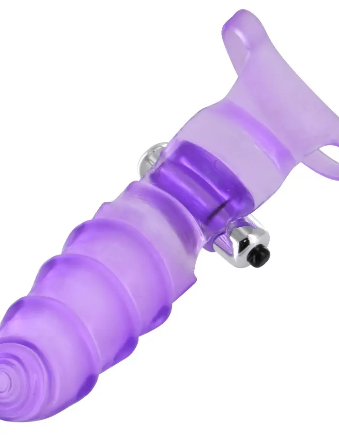 Double Finger Banger Vibrating G-Spot Glove - Purple