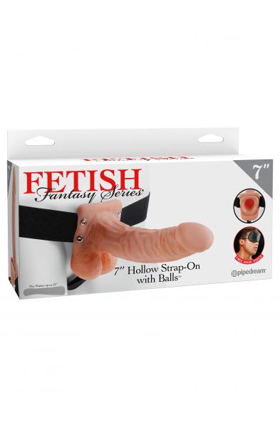 Fetish Fantasy Series 7 Inch Hollow Strap-on With  Balls - Flesh