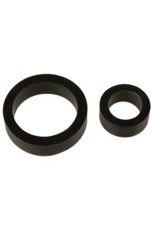 Titanmen Cock Ring Platinum Silicone  Double Pack - Black