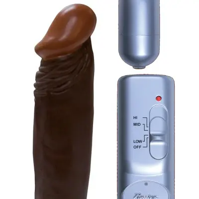 Afro American Whoppers 6 Inch Vibrating Dong With Bullet - Brown