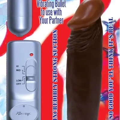 Afro American Whoppers 6 Inch Vibrating Dong With Bullet - Brown