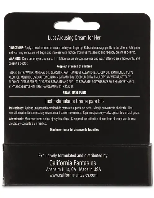 Lust - Arousing Cream for Her - 0.5 Oz. Tube - Boxed