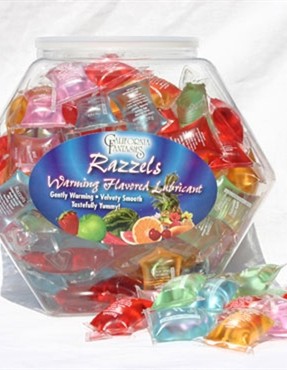 Razzels Warming Lubricant - 100 Pillow Fishbowl - Assorted Flavors