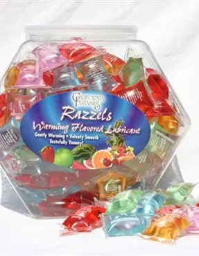 Razzels Warming Lubricant - 100 Pillow Fishbowl - Assorted Flavors