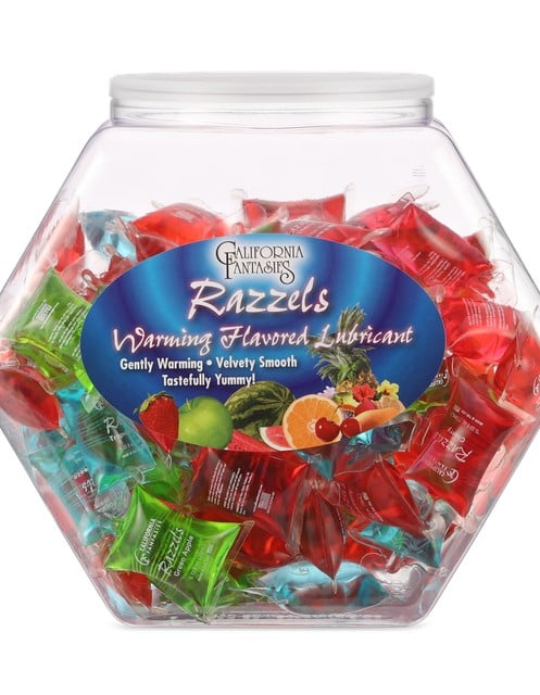 Razzels Warming Lubricant - 100 Pillow Fishbowl - Assorted Flavors