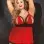 Stretch Knit & Stretch Lace Split Cup Baby Doll - Queen Size - Red & Black