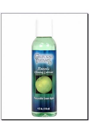 Razzels Warming Lubricant - Pleasurable Green Apple - 4 Oz. Bottle