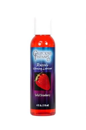 Razzels Warming Lubricant - Sinful Strawberry - 4 Oz. Bottle