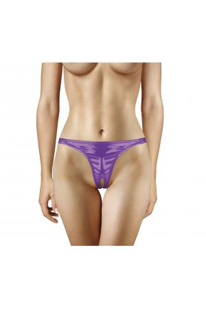 Adjustable Vibrating Panty With Bullet and Pleasure Hole - Purple