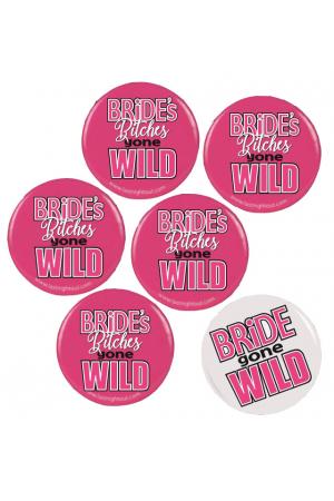 Bride Gone Wild Button Assortment  - 6 Buttons