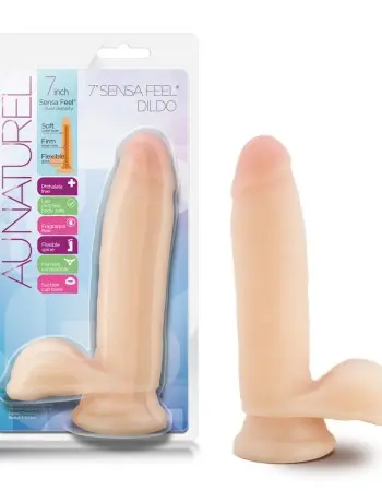 Au Naturel 7 Inch Sensa Feel Dildo - Beige