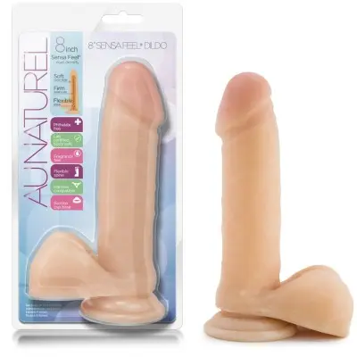 Au Naturel 8 Inch Sensa Feel Dildo - Beige