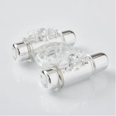 Sensuelle 7 Function Rechargeable Double Action Bullet Ring - Clear