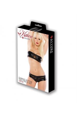 Daring Kitten Two Piece Set - One Size - Black