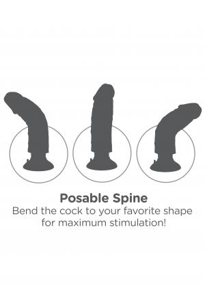 King Cock 7-Inch Vibrating Cock - Brown