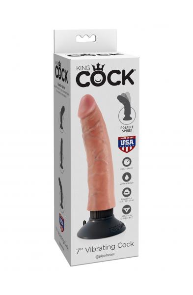 King Cock 7-Inch Vibrating Cock - Light