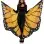 Festival Butterfly Wing Halter Cape - Orange/ - One Size - Black