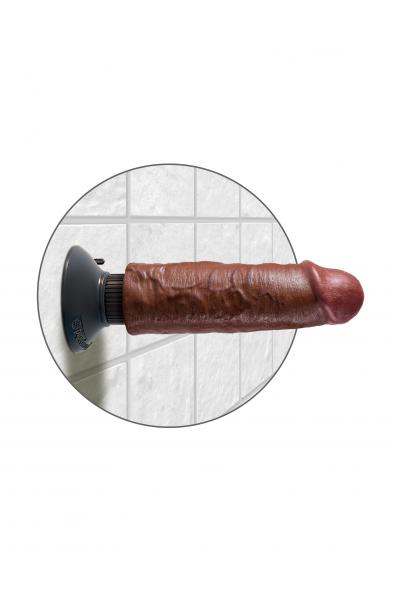 King Cock 6 Inch Vibrating Cock - Brown