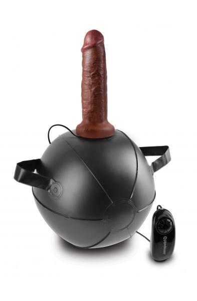 King Cock Vibrating Mini Sex Ball With 7" Dildo -  Brown