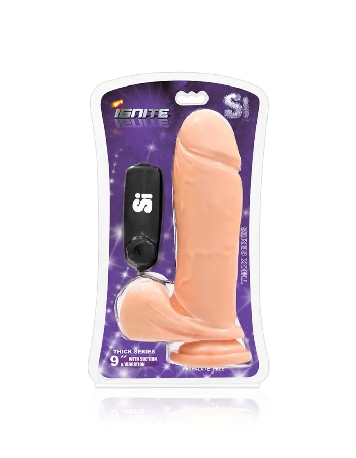9 Inch Thick Cock W/balls and Egg With Suction - Vanilla