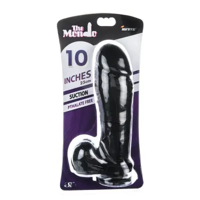 10" Thick Cock W/balls & Suction - Black