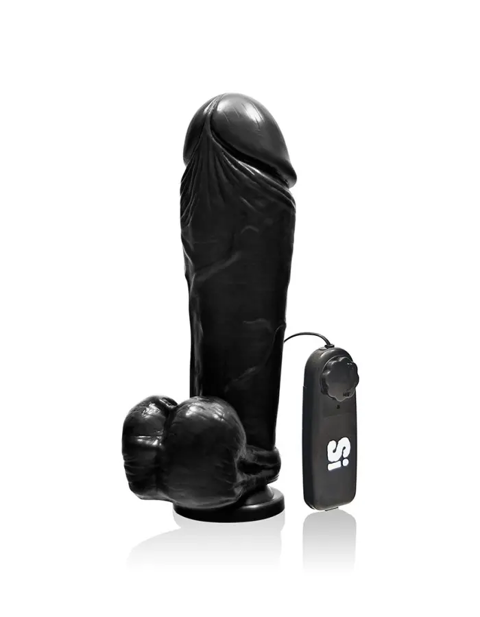 Thick Series 10" Thick Cock W/balls, Egg, &  Suction - Black