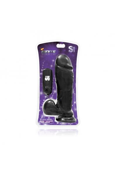 Thick Series 10" Thick Cock W/balls, Egg, &  Suction - Black