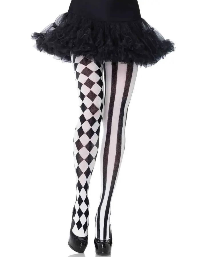 Harlequin Pantyhose - Black/white