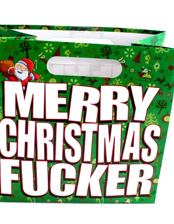 Merry Christmas Fucker - Gift Bag With Die Cut Handles