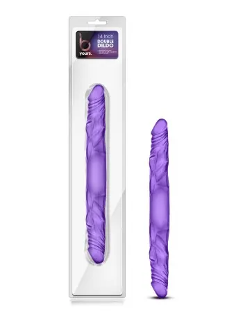 B Yours 14 Inch Double Dildo - Purple