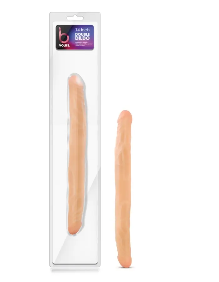 B Yours 14 Inch Double Dildo - Beige